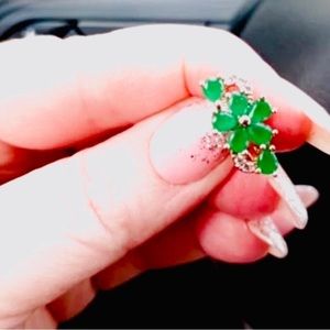 Vintage Green Crystal Made with Swarovski Crystals Gold Plated Women Earrings